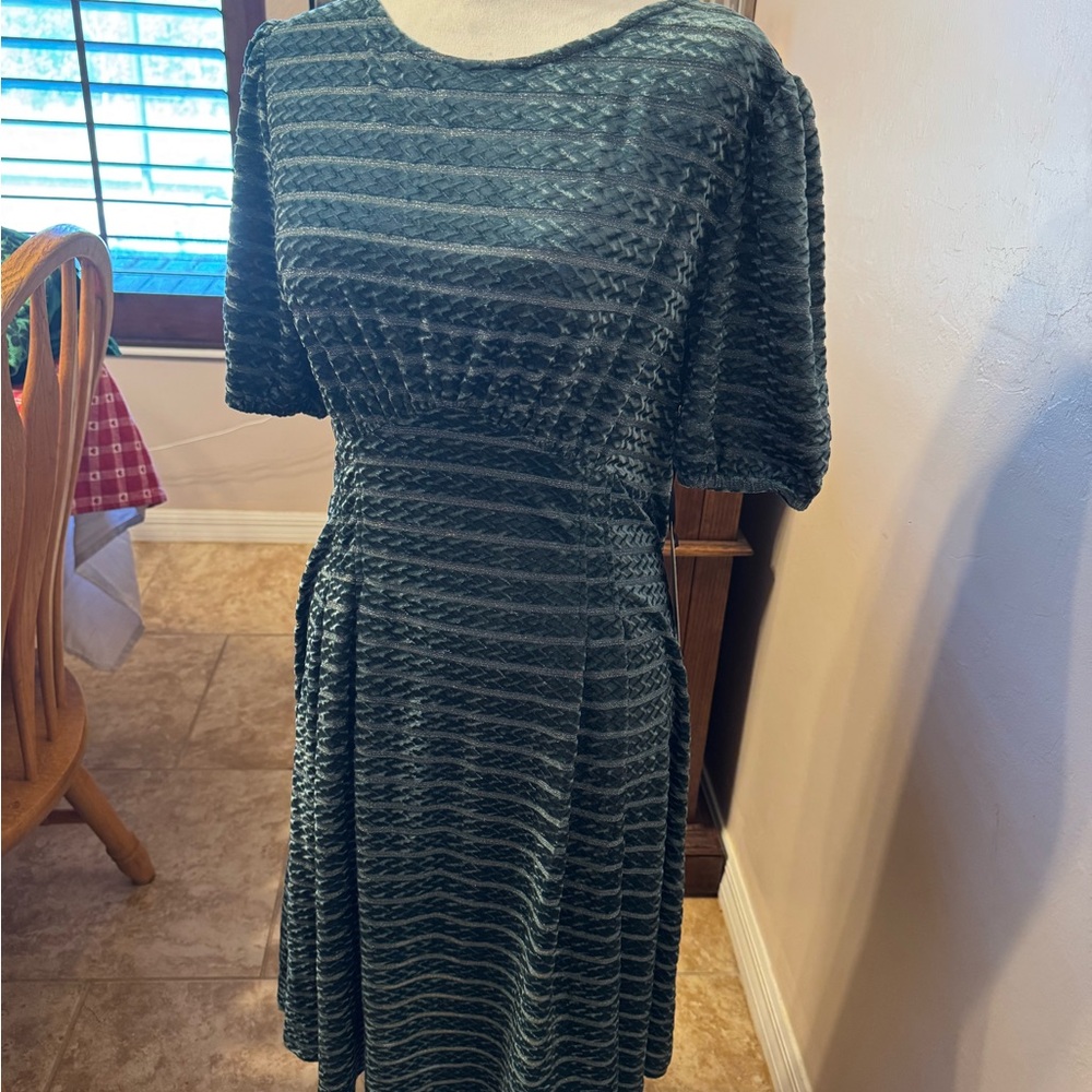 Seafoam blue flutter sleeve dress